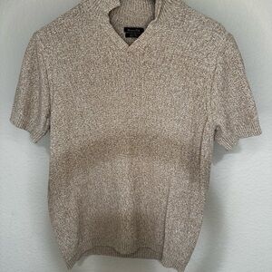 Massimo Dutti Beige Knit Sweater Shirt